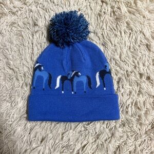 Blue Mare Modern Goods Horse Pattern Winter Beanie. Good Condition.